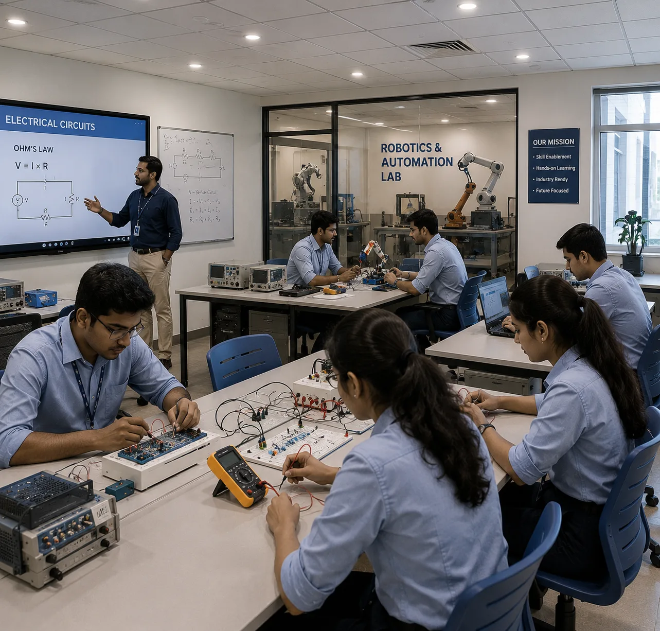 Professional training lab with technology